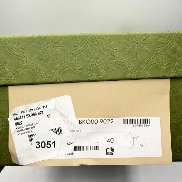 Gucci Charlotte 95 Horsebit Embellished Leather Sandals Nappa White EU 40/US 10 - Picture 12 of 14